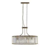 KRISTALL-HÄNGELEUCHTE 50/30/78 cm   - Messingfarben, Design, Glas/Metall (50/30/78cm)