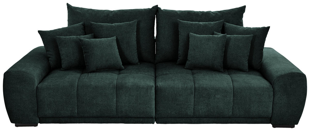 BIGSOFA in Flachgewebe Dunkelgrün  - Dunkelgrün/Schwarz, KONVENTIONELL, Holz/Textil (280/67/120cm) - Carryhome