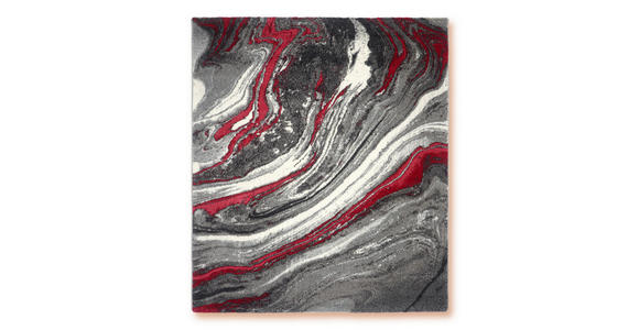 Webteppich Rot/Grau Line 80x150 cm - Rot, Basics, Textil (80/150cm) - Ombra