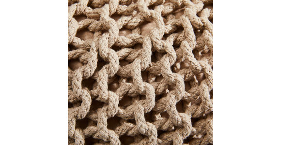 POUF Textilgeflecht Uni Grau 55/55/35 cm  - Beige/Grau, Trend, Textil (55/55/35cm) - Linea Natura