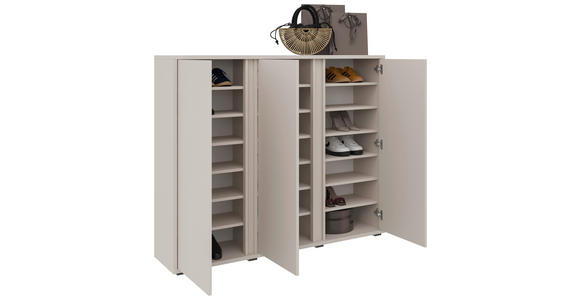 SCHUHSCHRANK 145/120/34 cm - Kaschmir/Anthrazit, KONVENTIONELL, Holzwerkstoff/Kunststoff (145/120/34cm) - Xora