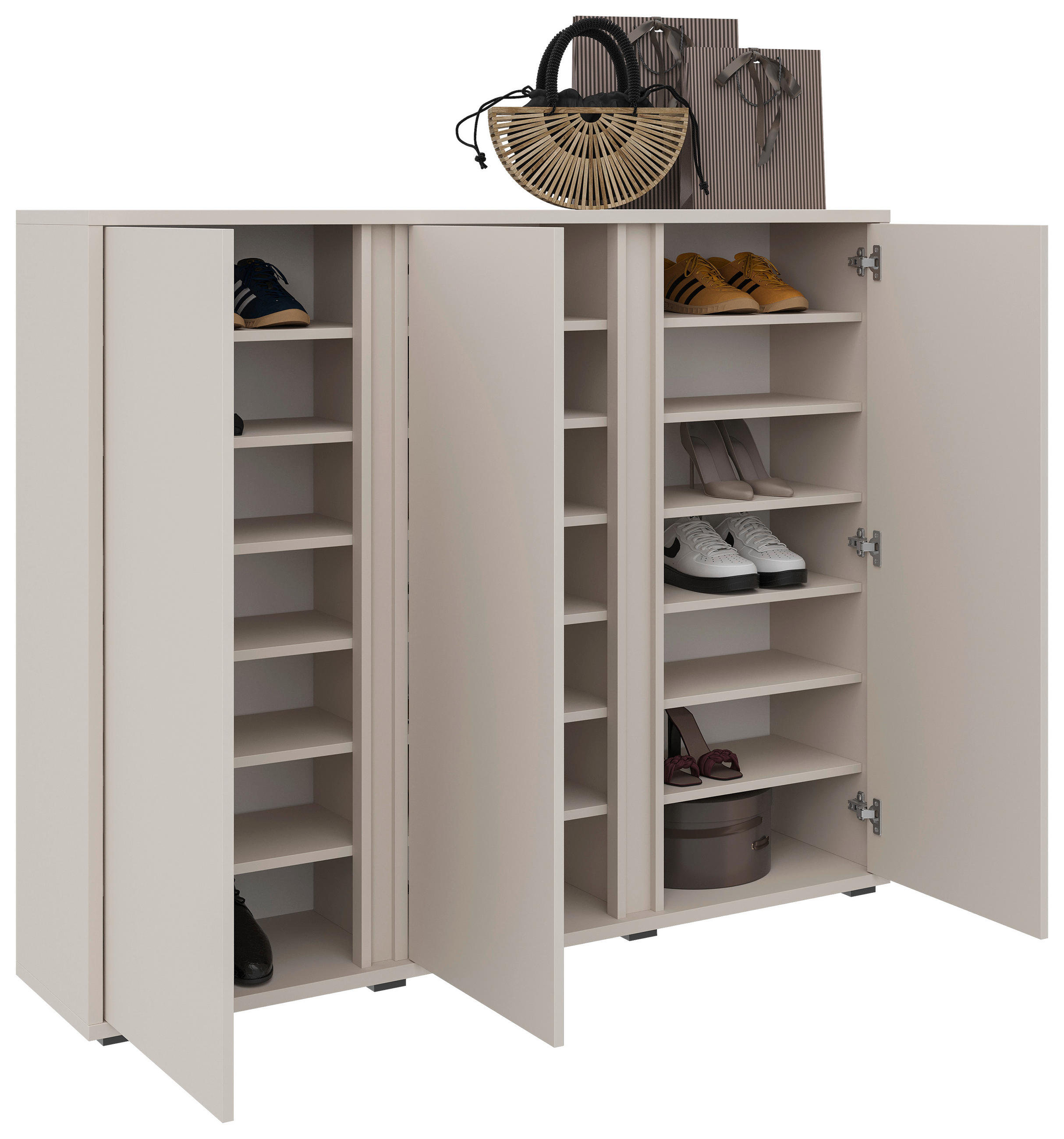 SCHUHSCHRANK Kaschmir  - Kaschmir/Anthrazit, KONVENTIONELL, Holzwerkstoff/Kunststoff (145/120/34cm) - Xora
