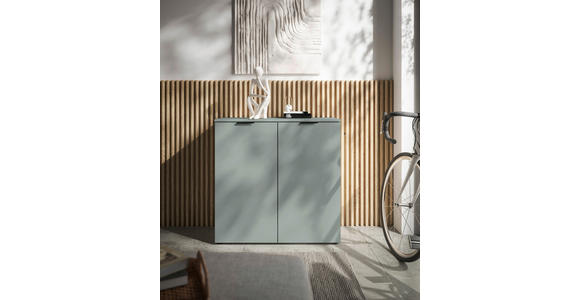 KOMMODE in 90/90/40 cm - Salbeigrün/Schwarz, Basics, Holzwerkstoff/Kunststoff (90/90/40cm) - Carryhome