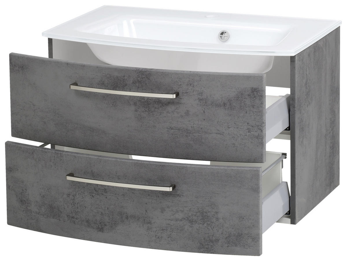 BADEZIMMER  in 80 cm  - Weiss/Grau, Konventionell, Holzwerkstoff (80cm) - Held