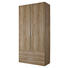 DREHTÜRENSCHRANK in Eichefarben - Eichefarben/Silberfarben, Design, Holzwerkstoff/Kunststoff (91/197/54cm) - Carryhome DREHTÜRENSCHRANK in Eichefarben - Eichefarben/Silberfarben, Design, Holzwerkstoff/Kunststoff (91/197/54cm) - Carryhome