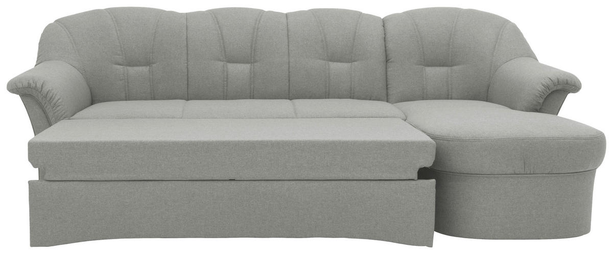 ECKSCHLAFSOFA in Webstoff Silberfarben  - Silberfarben/Schwarz, KONVENTIONELL, Kunststoff/Textil (233/142cm) - MID.YOU