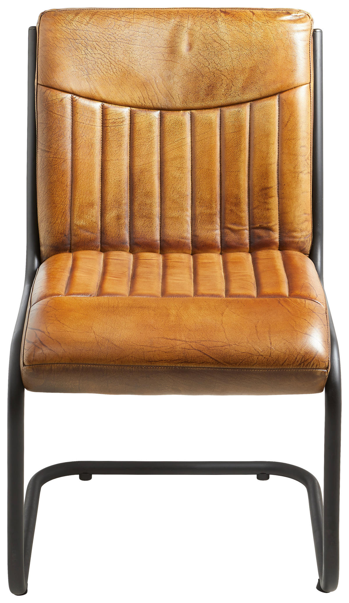 STOLICA  smeđa, crna  metal, koža      - crna/smeđa, Trend, koža/metal (54/85/63cm) - Landscape