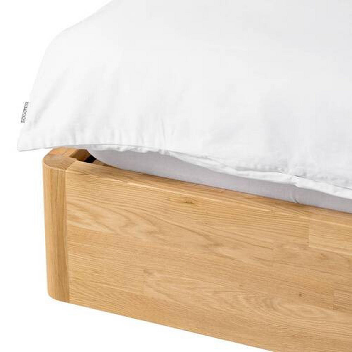 BETT 180/200 cm,  in Wildeiche, gepolstertes Kopfteil, Befestigungsmaterial,  - Wildeiche/Hellgrau, Natur, Holz (180/200cm) - home24