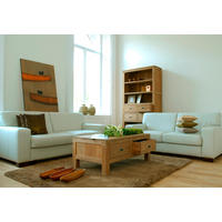 ÜLŐGARNITÚRA bőr  - diófa, Basics, bőr/fa (183/81/95cm) - Andante