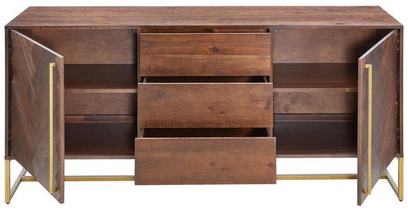 SIDEBOARD 180/80/45 cm - Messingfarben/Akaziefarben, KONVENTIONELL, Holz/Holzwerkstoff (180/80/45cm) - Ambia Home