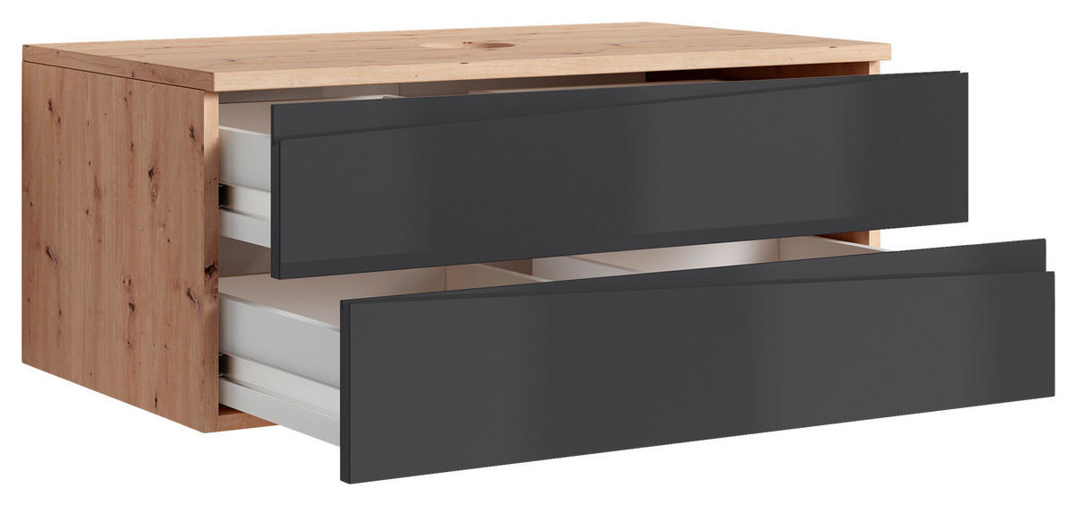 WASCHBECKENUNTERSCHRANK 80/33/47 cm  - Anthrazit/Eiche Artisan, LIFESTYLE, Holzwerkstoff (80/33/47cm) - MID.YOU