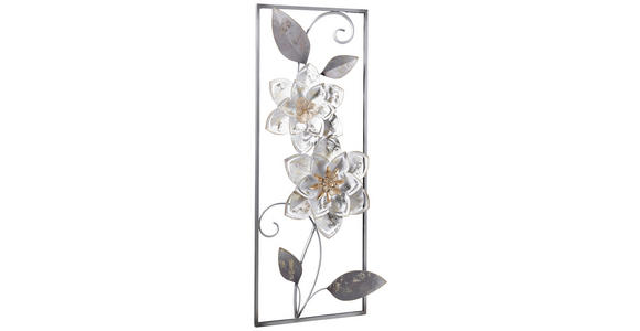 WANDDEKO Metall - Silberfarben/Goldfarben, LIFESTYLE, Metall (28,6/74,3/5,1cm) - Ambia Home