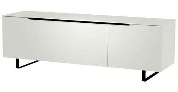 LOWBOARD Schwarz, Weiß  - Schwarz/Weiß, Design, Glas/Holzwerkstoff (160/51/45cm) - Moderano