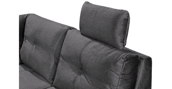 WOHNLANDSCHAFT in Mikrovelours Grau  - Schwarz/Grau, KONVENTIONELL, Kunststoff/Textil (127/334/217cm) - Carryhome