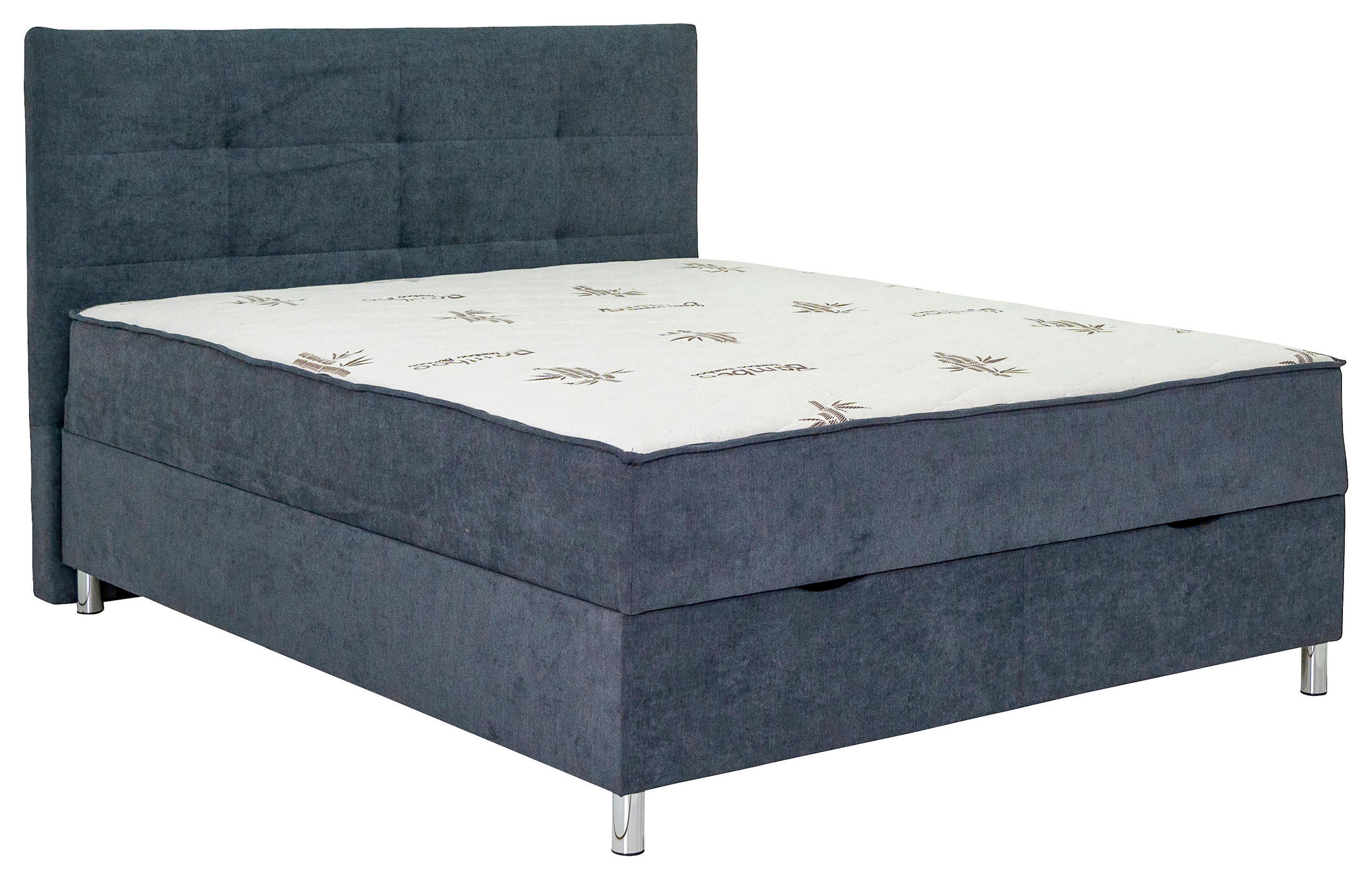 POSTELJA Z VZMETNICO 160 cm   x 200 cm  , kovina, tekstil siva  - siva, Konvencionalno, kovina/tekstil (160/200cm) - Ti'me
