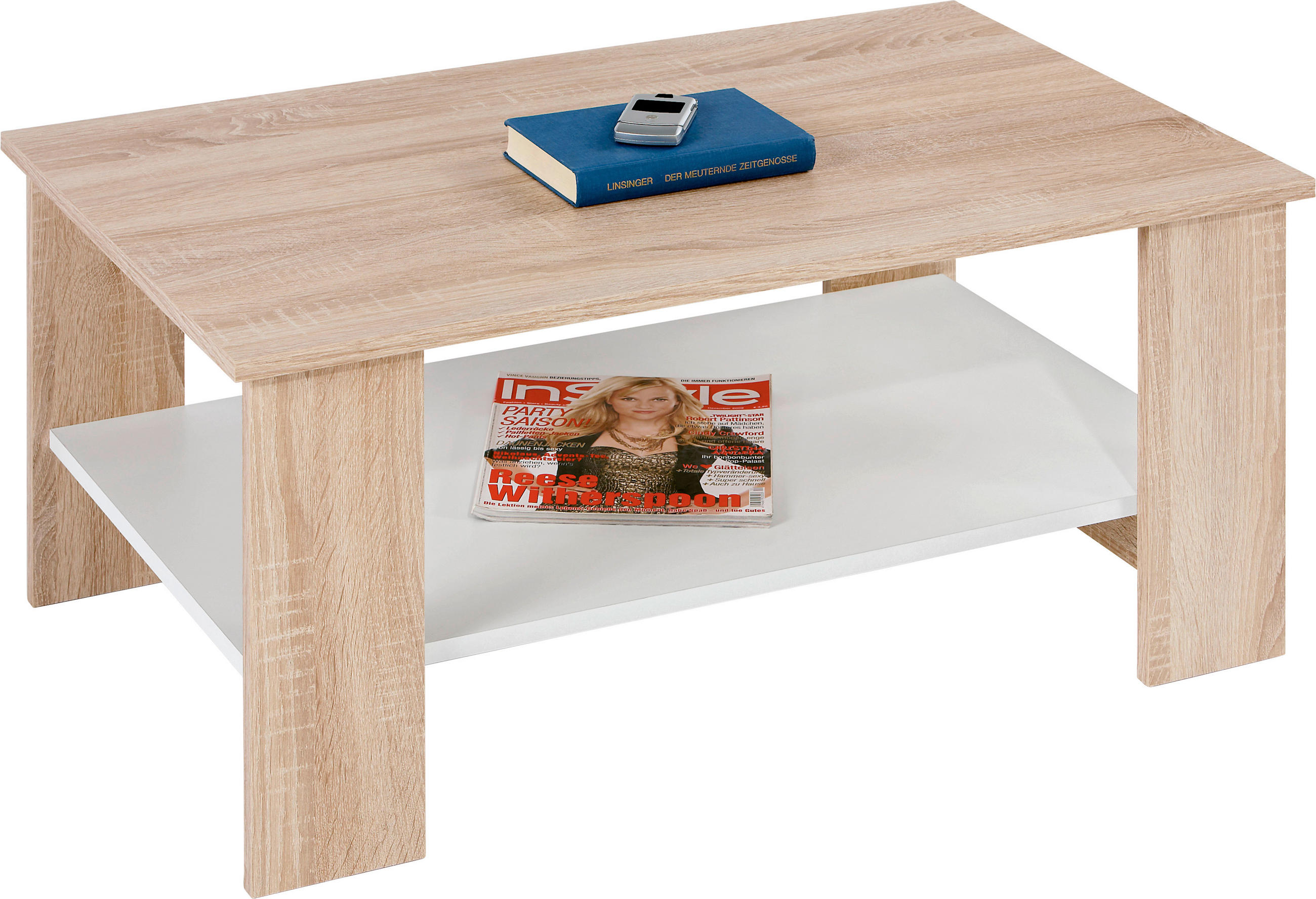 Couchtisch mit Ablagefach Paolo, Sonoma Eiche Dekor