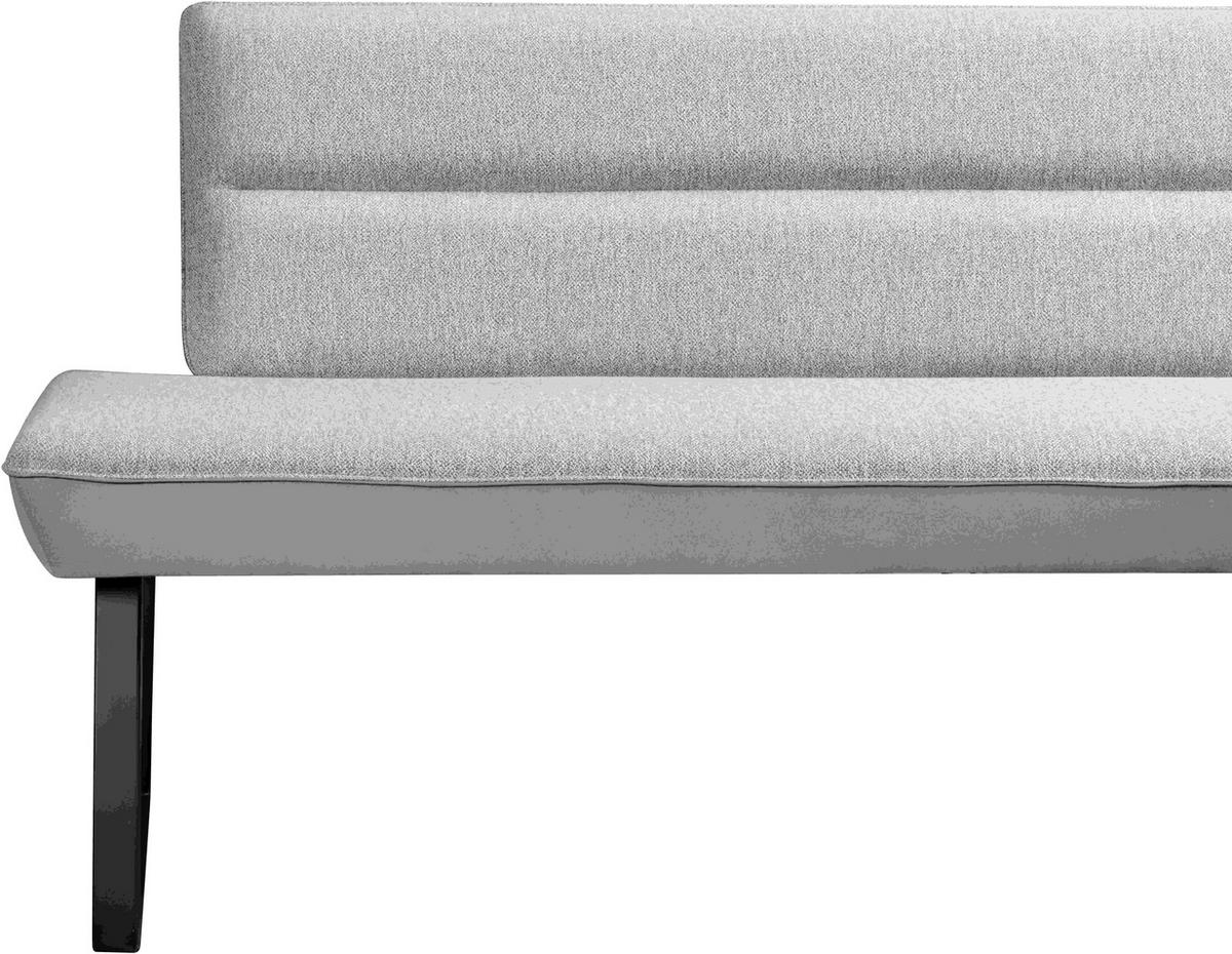 ECKBANK 210/178 cm Webstoff Hellgrau, Beige Buche vollmassiv   - Beige/Hellgrau, KONVENTIONELL, Holz/Textil (210/178cm) - Novel