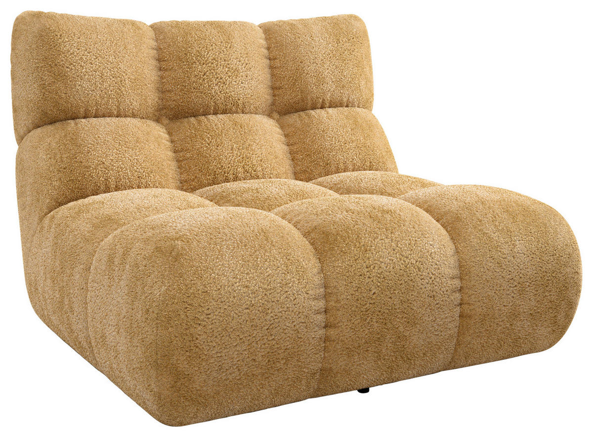 1,5-SITZER Chenille Goldfarben  - Goldfarben/Schwarz, MODERN, Holz/Textil (112/85/108cm) - Pure Home Lifestyle