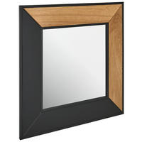 WANDSPIEGEL 80/80/1,6 cm    in quadratisch  - Schwarz/Naturfarben, Design, Glas/Holz (80/80/1,6cm) - MID.YOU