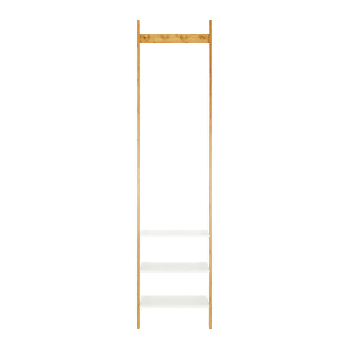 LEITERREGAL Naturfarben, Weiß  - Naturfarben/Weiß, MODERN, Naturmaterialien/Holzwerkstoff (43/175/25cm) - Bessagi Home