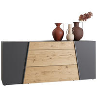 SIDEBOARD Graphitfarben, Wildeiche  224/82/51,6 cm  - Wildeiche/Anthrazit, Natur, Holz/Holzwerkstoff (224/82/51,6cm) - Voglauer