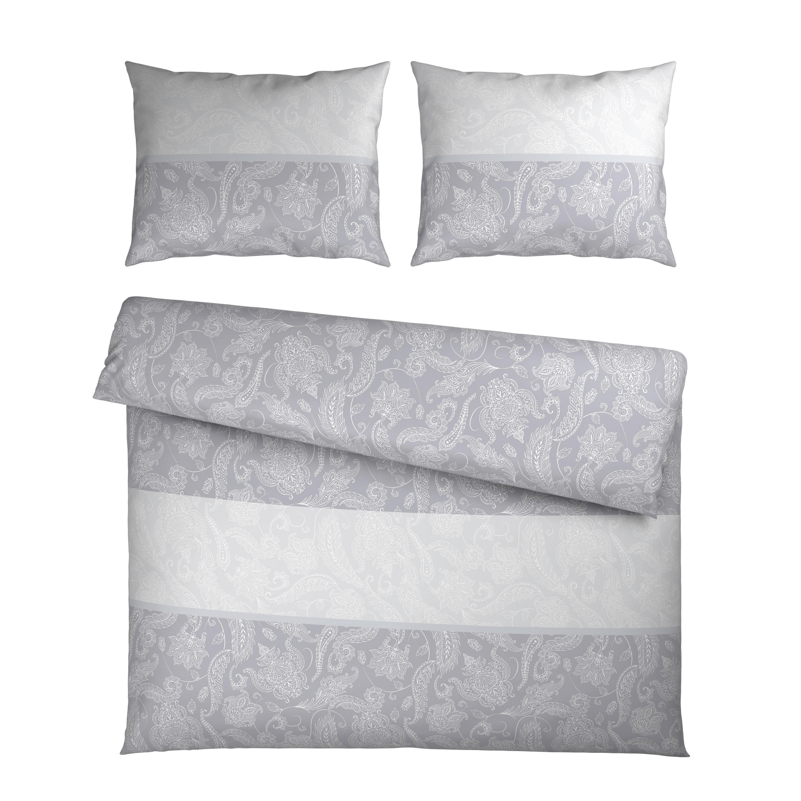 BETTWÄSCHE 3-teilig Satin 200/200 cm  - Grau, Textil (200/200cm) - Novel