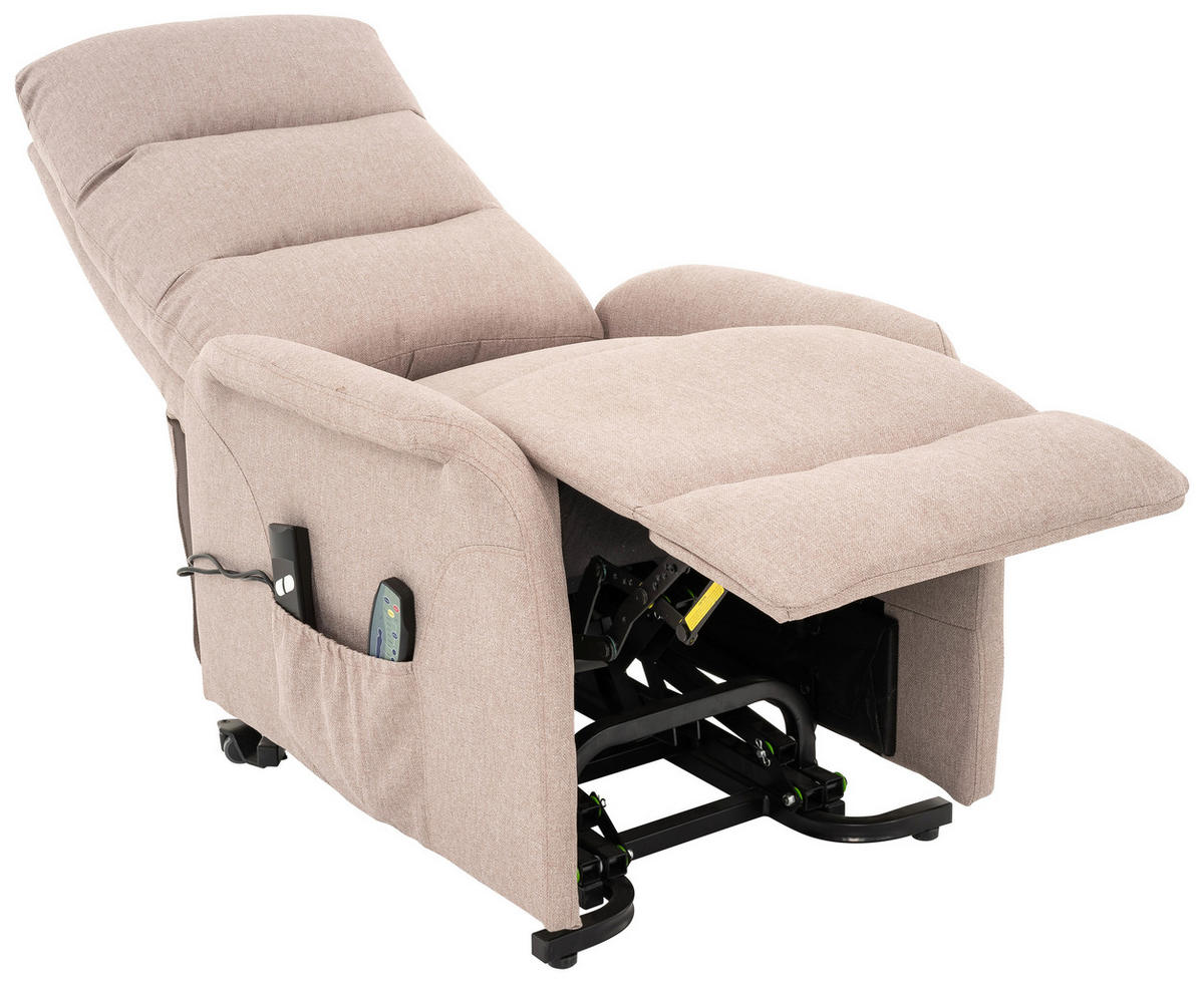 RELAXFÅTÖLJ i metall, textil sandfärgad  - sandfärgad/svart, Design, metall/textil (68/100/94cm) - Livetastic