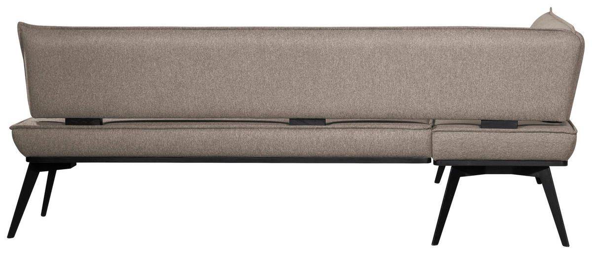 ECKBANK 165/235 cm Webstoff Schwarz, Taupe Buche massiv   - Taupe/Schwarz, Basics, Holz/Textil (165/235cm) - Carryhome