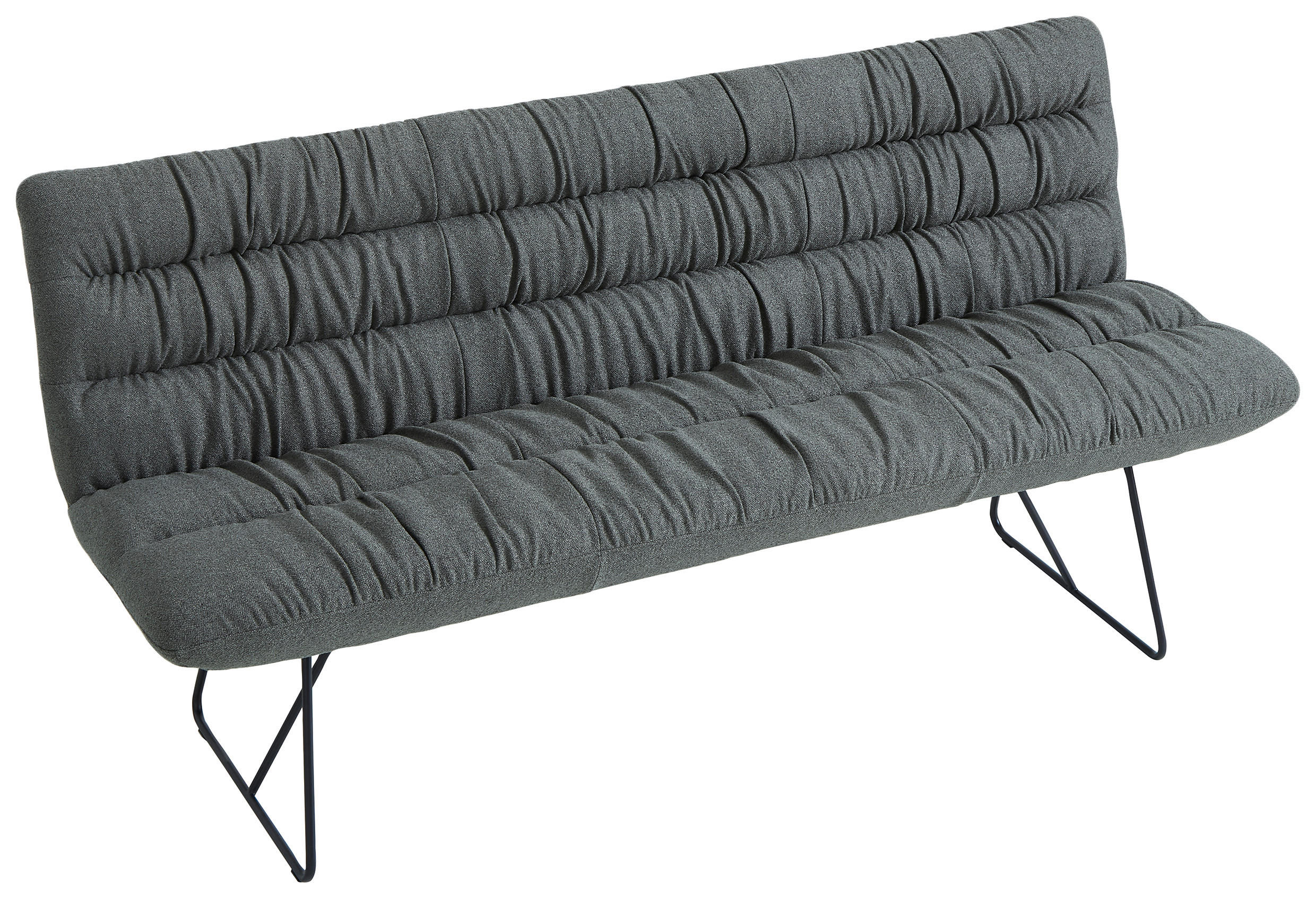 SITZBANK 182/88/66 cm Leinenoptik Grün, Schwarz  - Schwarz/Grün, Design, Textil/Metall (182/88/66cm) - Dieter Knoll
