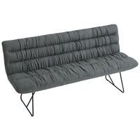 SITZBANK 182/88/66 cm Leinenoptik Grün, Schwarz  - Schwarz/Grün, Design, Textil/Metall (182/88/66cm) - Dieter Knoll