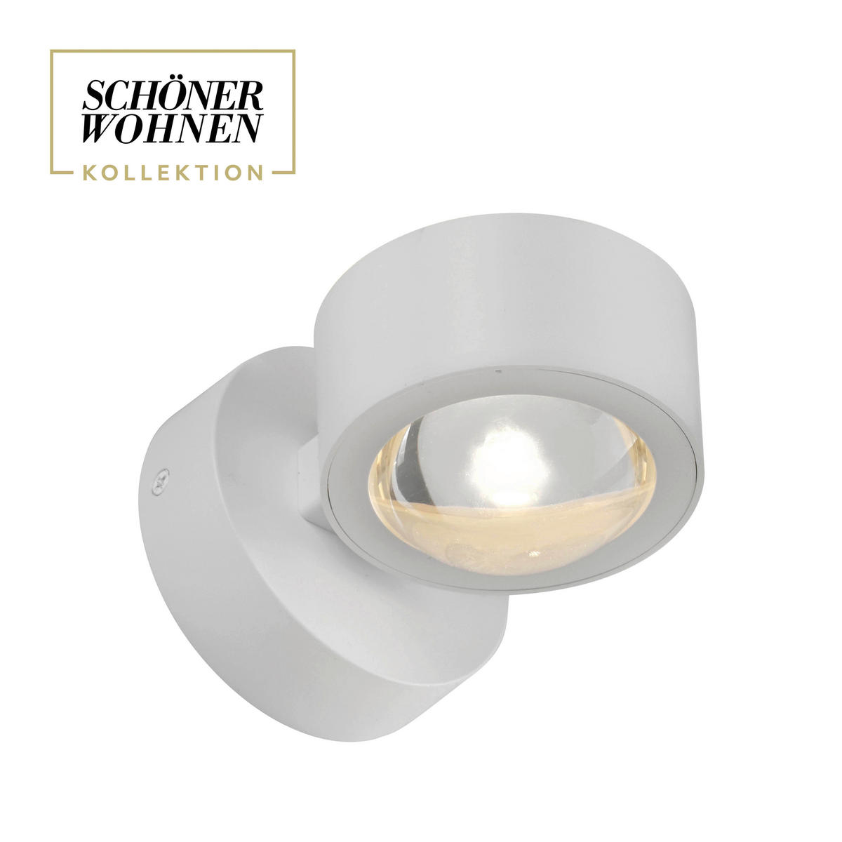 LED-WANDLEUCHTE 12,4/9/9 cm   - Weiß, Design, Kunststoff/Metall (12,4/9/9cm) - Schöner Wohnen