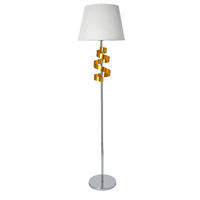 STEHLEUCHTE Denis 41/41/168 cm  - Chromfarben/Goldfarben, KONVENTIONELL, Kunststoff/Metall (41/41/168cm)