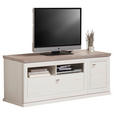 TV-ELEMENT Holzwerkstoff Grau, Weiß  - Silberfarben/Weiß, Design, Holzwerkstoff/Metall (150,2/53,9/50cm) - Hom`in
