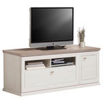 TV-ELEMENT Holzwerkstoff Grau, Weiß  - Silberfarben/Weiß, Design, Holzwerkstoff/Metall (150,2/53,9/50cm) - Hom`in