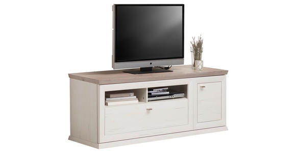 TV-ELEMENT Holzwerkstoff Grau, Weiß  - Silberfarben/Weiß, Design, Holzwerkstoff/Metall (150,2/53,9/50cm) - Hom`in