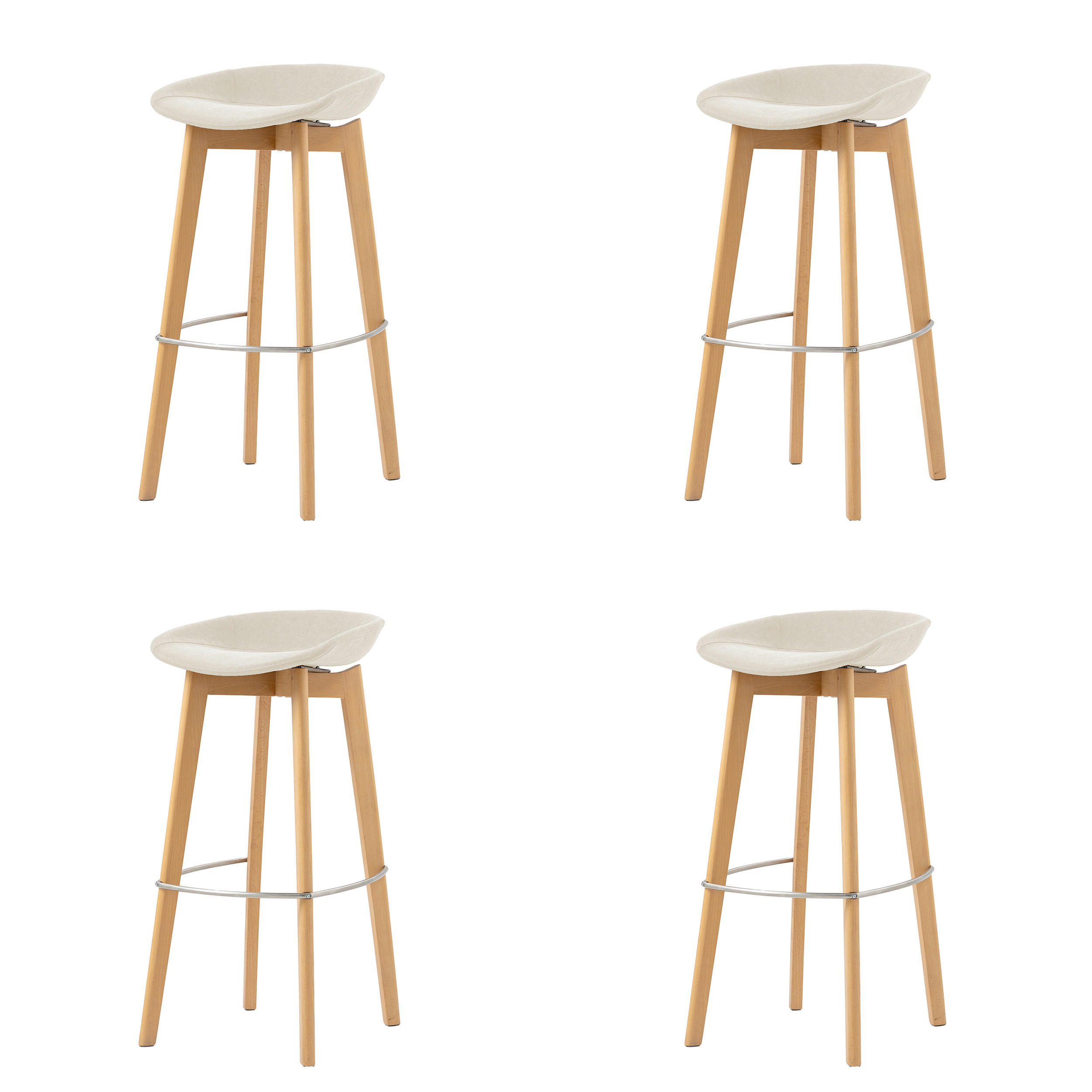BARHOCKER-SET in Beige  - Beige, MODERN, Holz/Metall (44,5/90/46cm) - MID.YOU