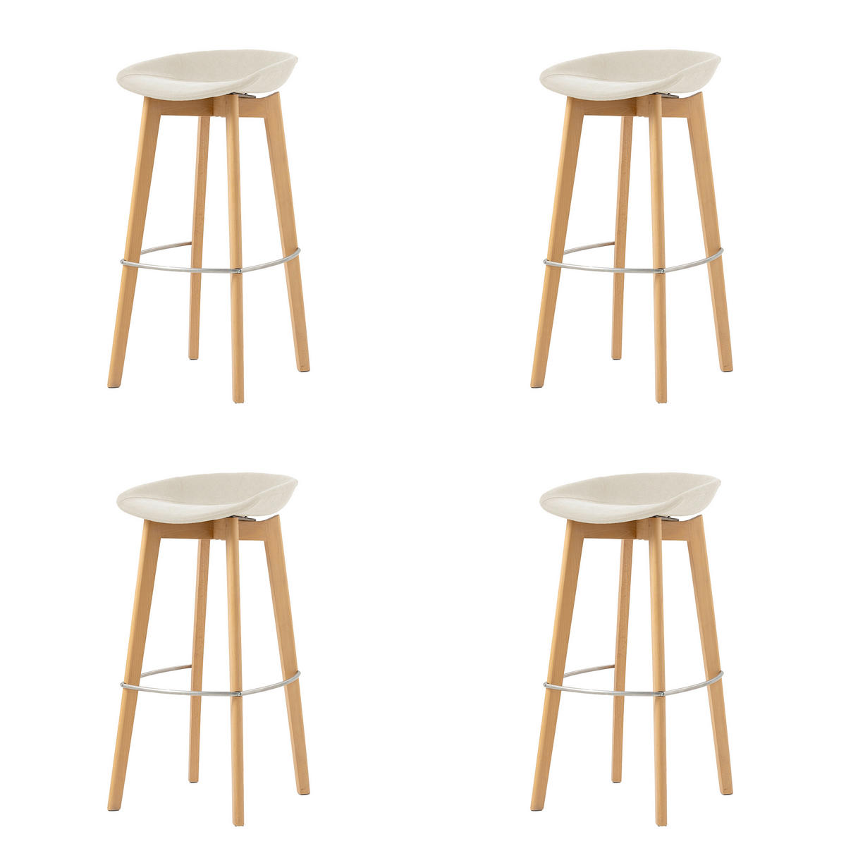 BARHOCKER-SET in Beige  - Beige, MODERN, Holz/Metall (44,5/90/46cm) - MID.YOU