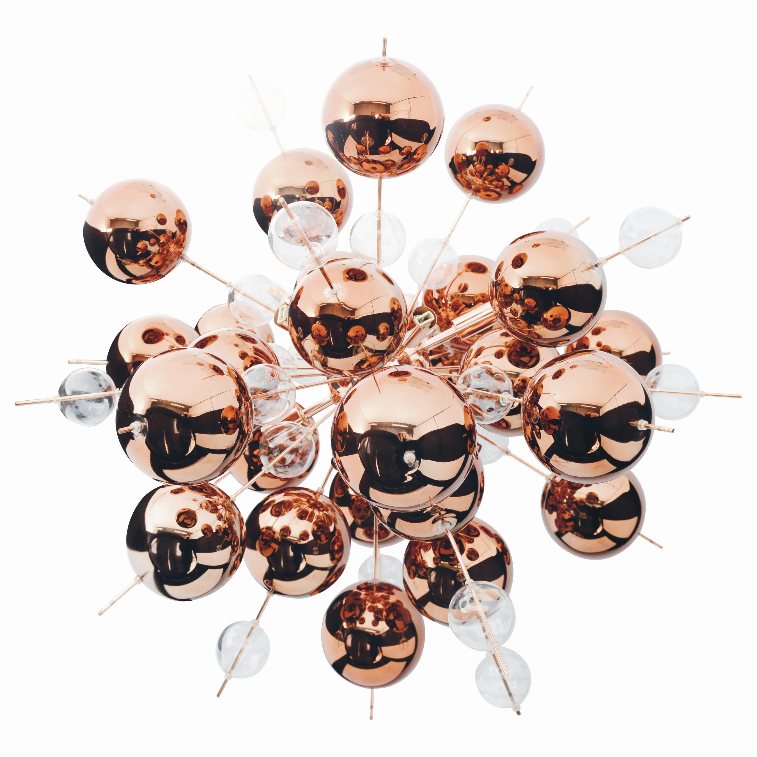 HÄNGELEUCHTE Explosion 65/150 cm   - Klar/Kupferfarben, Trend, Glas/Metall (65/150cm) - Näve