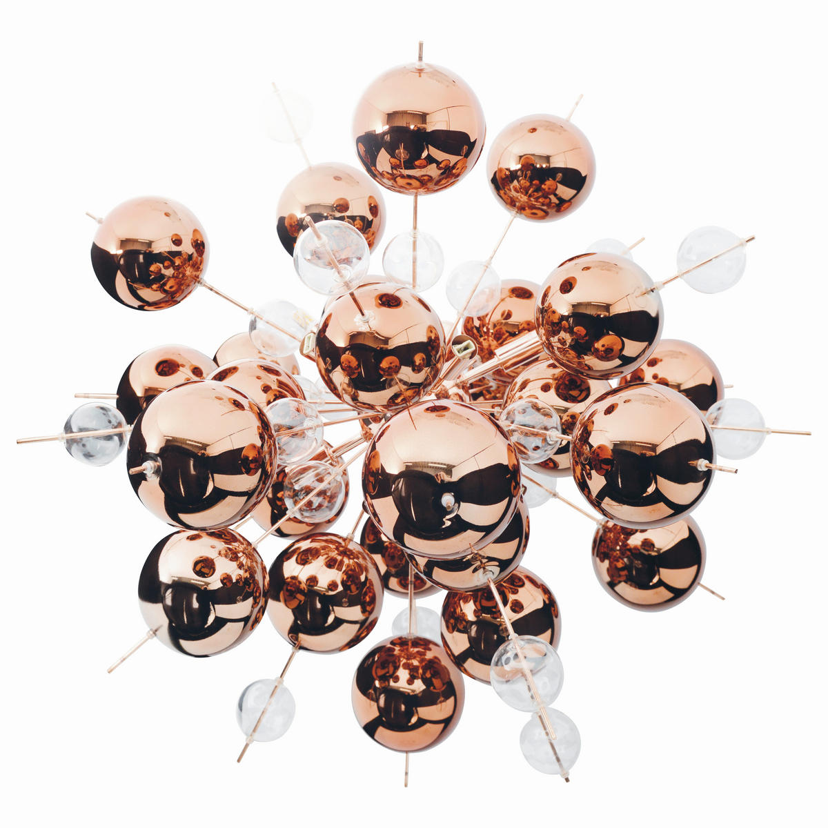 HÄNGELEUCHTE Explosion 65/150 cm   - Klar/Kupferfarben, Trend, Glas/Metall (65/150cm) - Näve