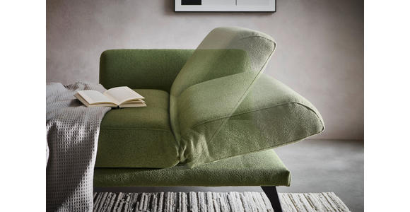 RÉCAMIERE Amira in Dunkelgrün  - Dunkelgrün/Schwarz, KONVENTIONELL, Textil/Metall (200/85/106cm) - Novel