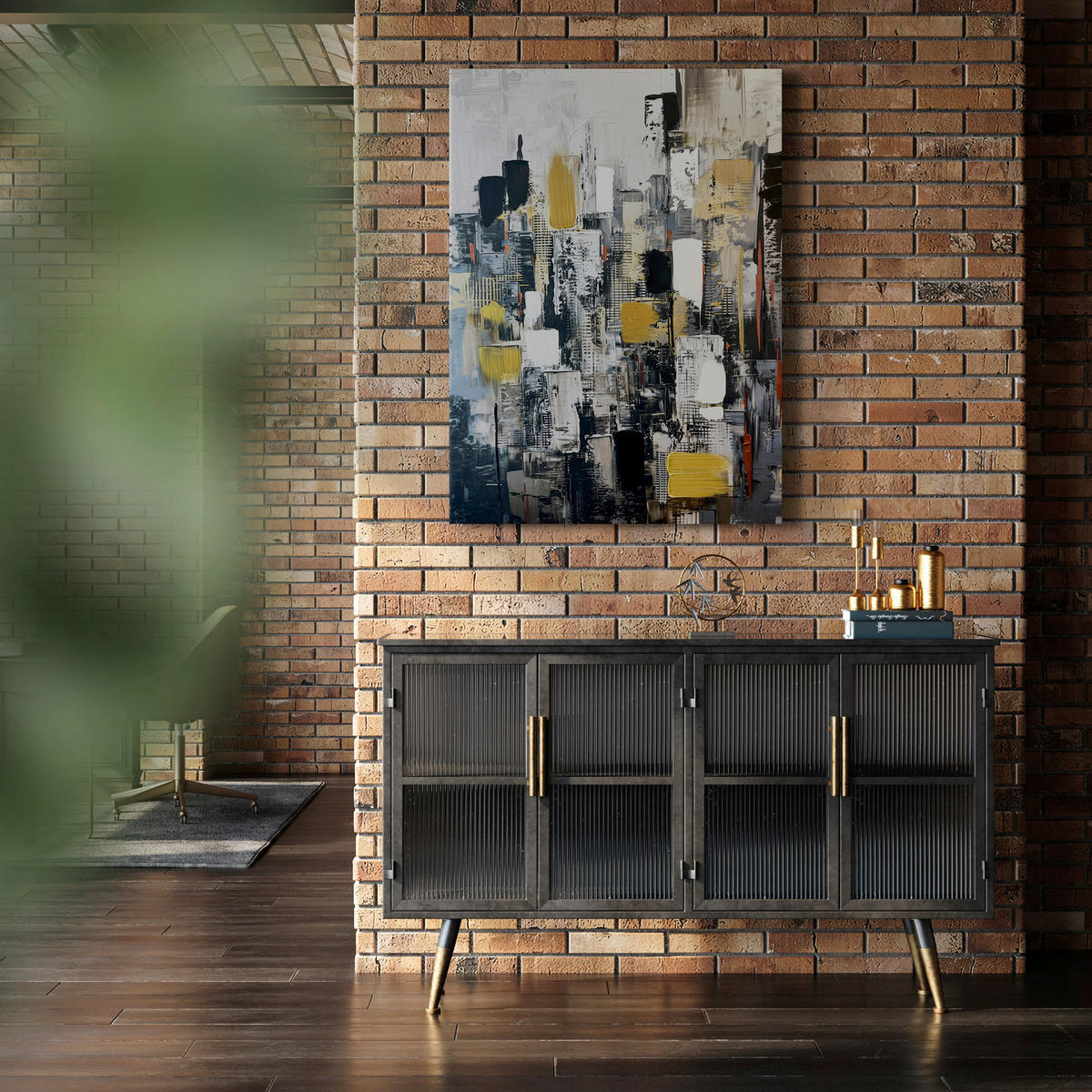 LEINWANDBILD Abstraktes 70/100 cm  - Multicolor, Basics, Holz/Textil (70/100cm)