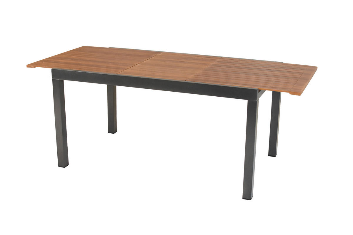 GARTENTISCHGRUPPE  - Graphitfarben/Naturfarben, KONVENTIONELL, Metall - Gardenson