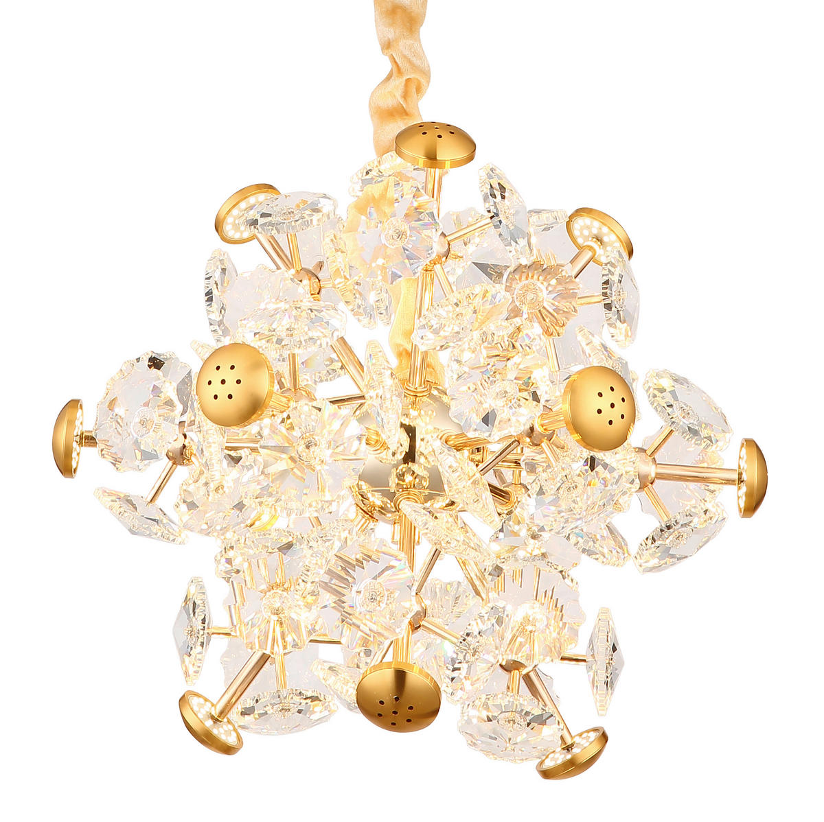 LED-HÄNGELEUCHTE 40/120 cm  - Klar/Goldfarben, Design, Glas/Metall (40/120cm) - Globo