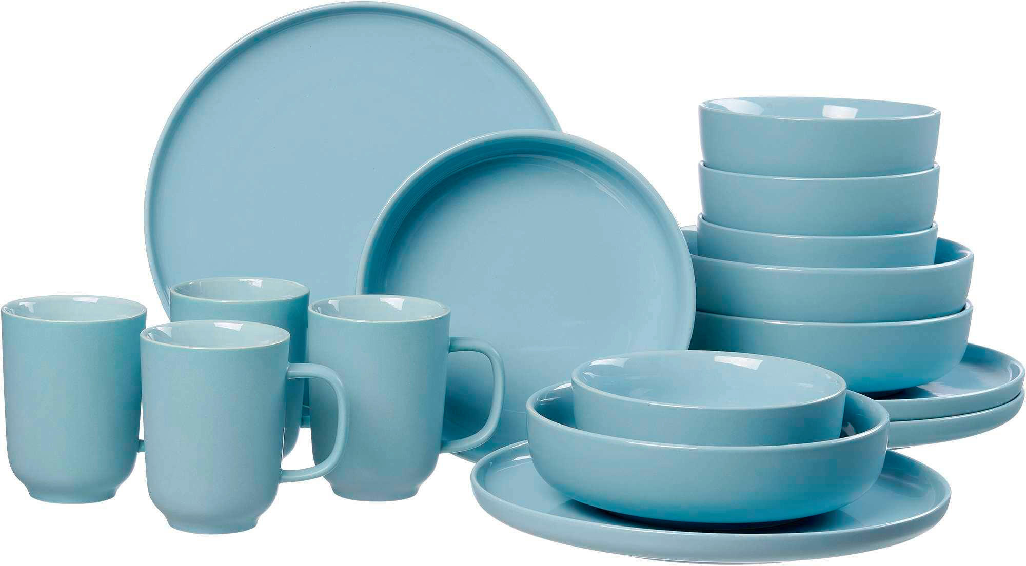 KOMBISERVICE 16-teilig JASPER  - Blaugrau, KONVENTIONELL, Keramik (41/39/34cm) - Ritzenhoff Breker