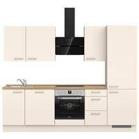 KÜCHENLEERBLOCK 270 cm   in Eichefarben, Magnolie  - Edelstahlfarben/Eichefarben, MODERN, Holzwerkstoff/Metall (270cm) - Nobilia