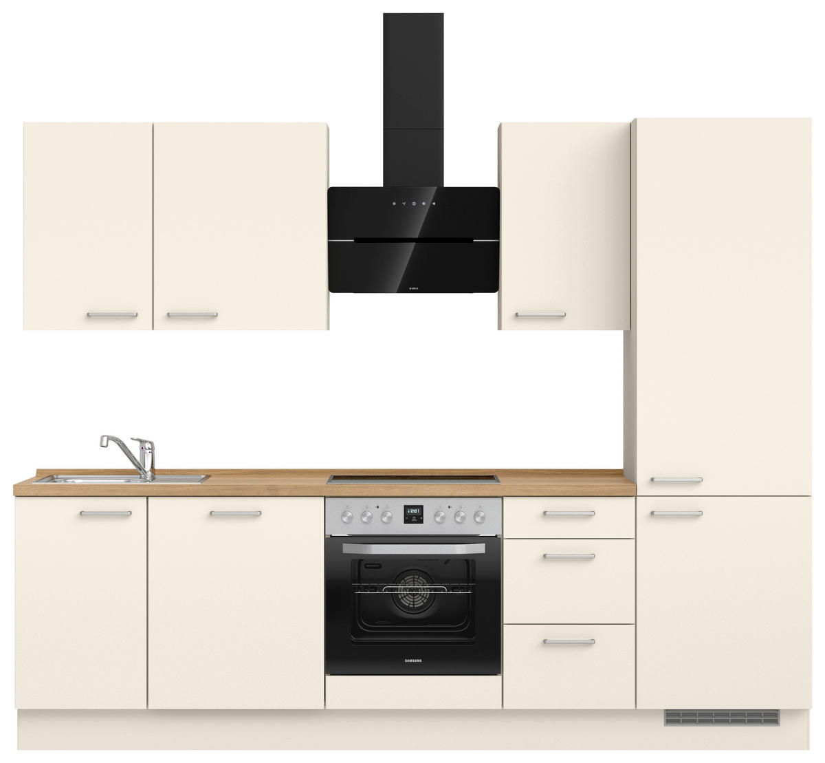 KÜCHENLEERBLOCK 270 cm   in Eichefarben, Magnolie  - Edelstahlfarben/Eichefarben, MODERN, Holzwerkstoff/Metall (270cm) - Nobilia