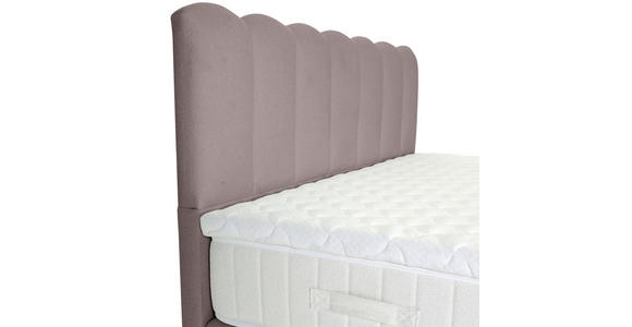BOXSPRINGBETT 180/200 cm,  in Hellbraun, Topper, Matratzen, H3 = fest  - Hellbraun/Schwarz, Design, Holzwerkstoff/Textil (180/200cm) - Esposa