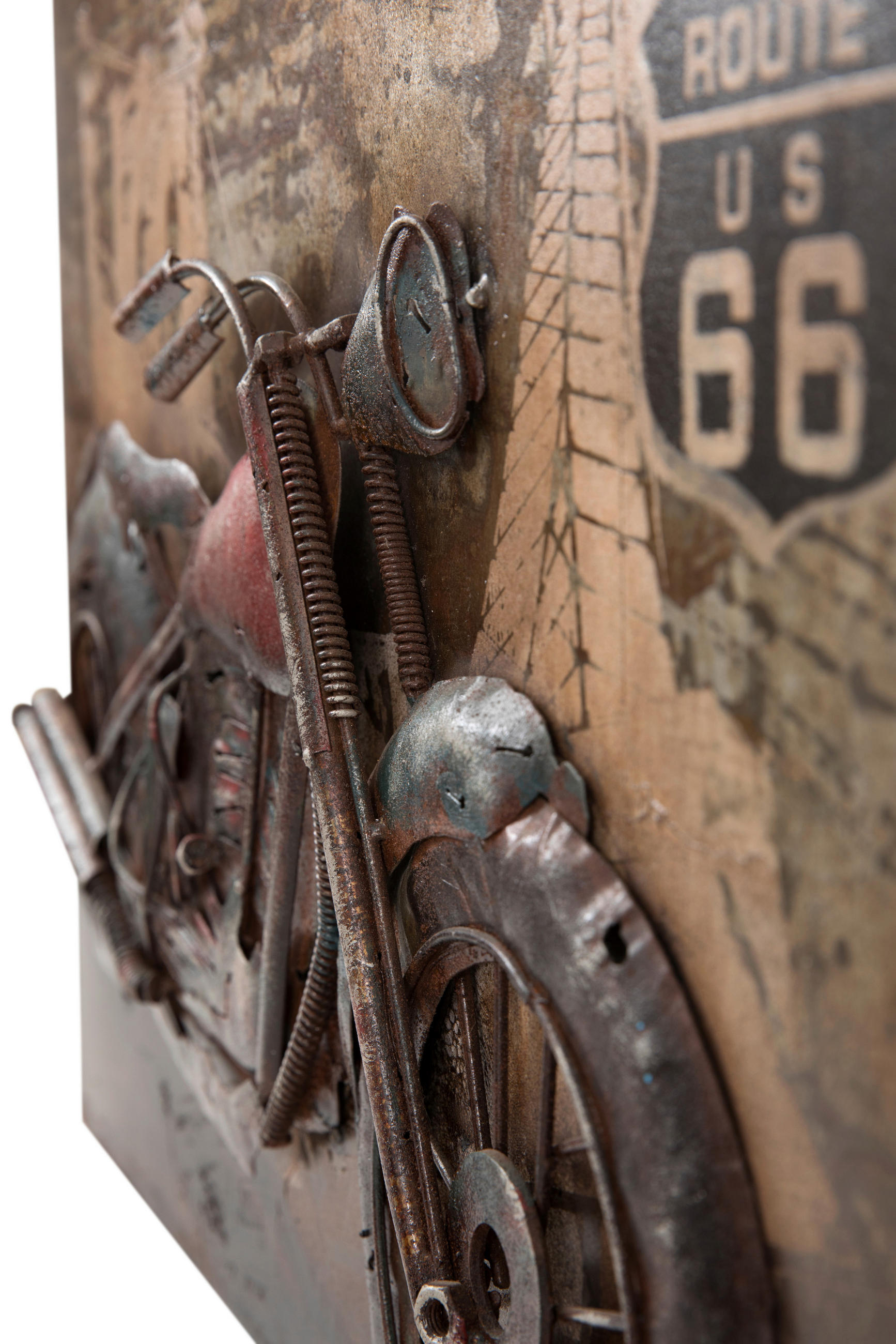 OBRAZ NA KOVU, vozidla, 60/40 cm  - rezavá/vícebarevná, Basics, kov (60/40cm) - Monee