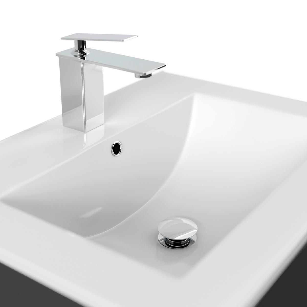 WASCHTISCHKOMBI 61,5 cm  - Graphitfarben/Weiß, Basics, Keramik/Holzwerkstoff (61,5cm) - MID.YOU