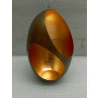 TEELICHTHALTER  - Goldfarben/Schwarz, Basics, Metall (11,5/22cm)